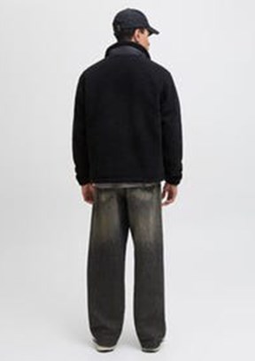 JACK JONES Siyah Erkek Kapüşonlu Mont