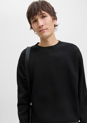 JACK JONES Siyah Erkek Bisiklet Yaka Kazak