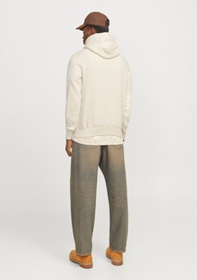 JACK JONES Beyaz Erkek Kapüşonlu Sweatshirt