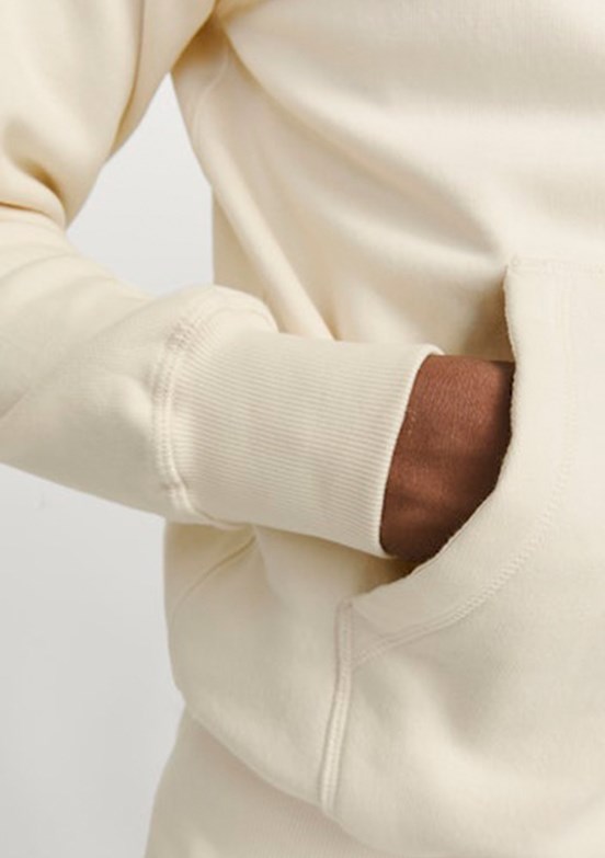 JACK JONES Beyaz Erkek Kapüşonlu Sweatshirt