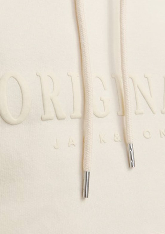 JACK JONES Beyaz Erkek Kapüşonlu Sweatshirt
