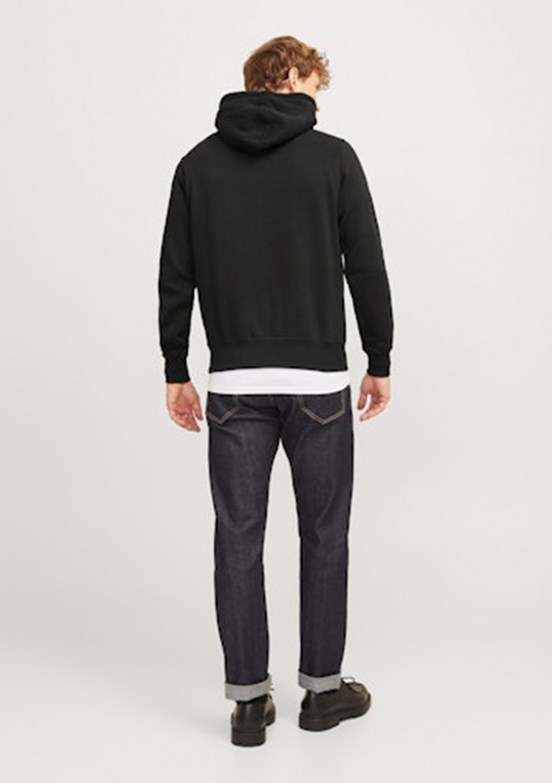 JACK JONES Siyah Erkek Kapüşonlu Sweatshirt