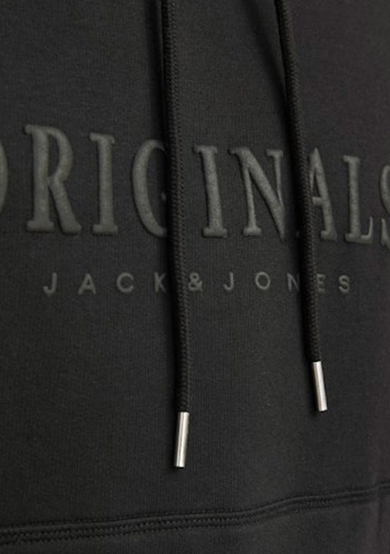 JACK JONES Siyah Erkek Kapüşonlu Sweatshirt