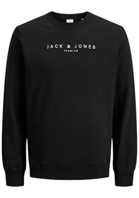 JACK JONES Siyah Erkek Bisiklet Yaka Sweatshirt