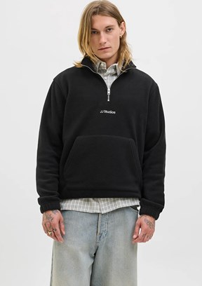 JACK JONES Siyah Erkek Dik Yaka Sweatshirt