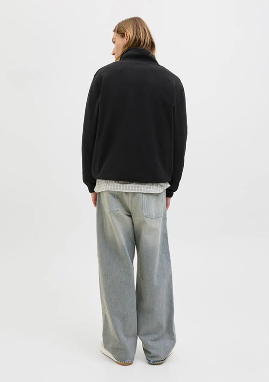 JACK JONES Siyah Erkek Dik Yaka Sweatshirt