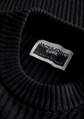 JACK JONES Siyah Erkek Bisiklet Yaka Kazak