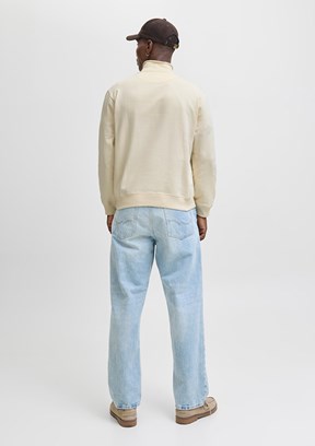 JACK JONES Beyaz Erkek Dik Yaka Sweatshirt