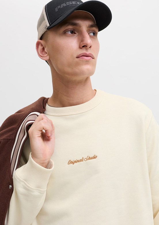JACK JONES Beyaz Erkek Kapüşonlu Sweatshirt