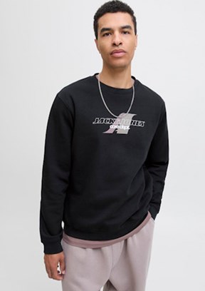 JACK JONES Siyah Erkek Kapüşonlu Sweatshirt