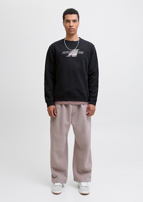 JACK JONES Siyah Erkek Kapüşonlu Sweatshirt
