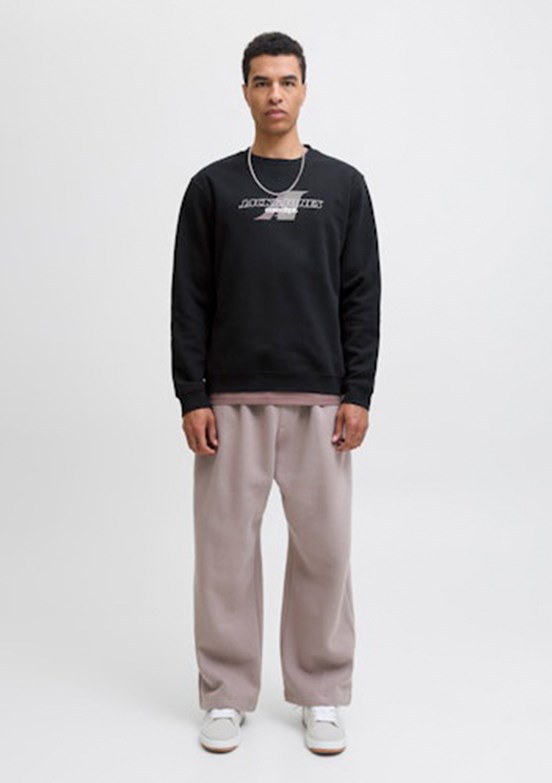 JACK JONES Siyah Erkek Kapüşonlu Sweatshirt