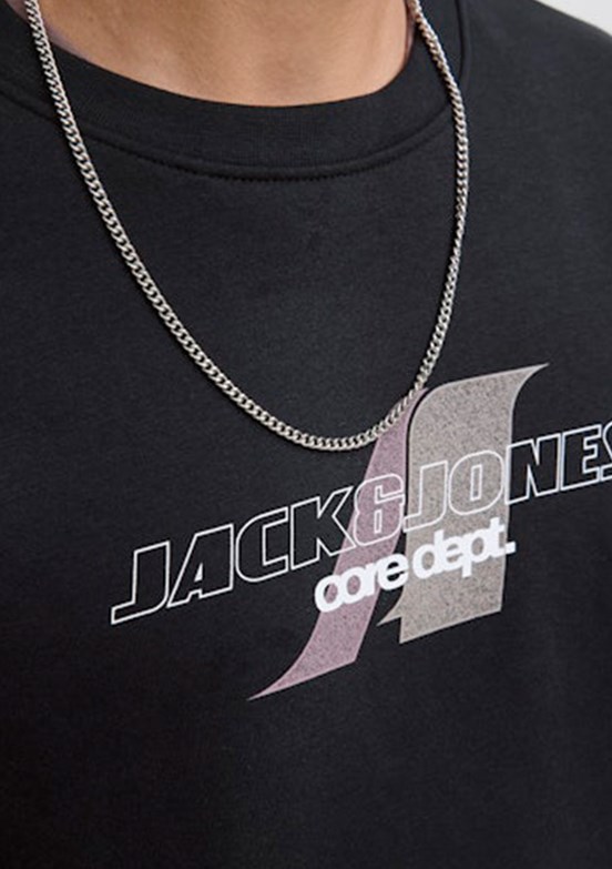 JACK JONES Siyah Erkek Kapüşonlu Sweatshirt