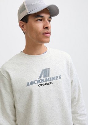 JACK JONES Beyaz Erkek Kapüşonlu Sweatshirt