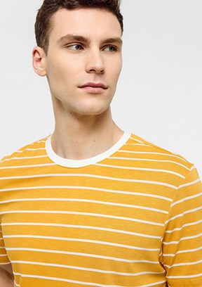 BACKANDBOND Sarı Erkek Bisiklet Yaka T-Shirt