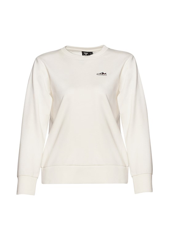 HUMMEL Elfin Beyaz Kadın Bisiklet Yaka Sweatshirt