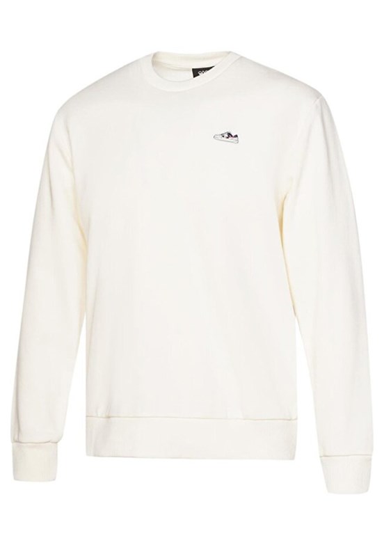 HUMMEL Beyaz Erkek Bisiklet Yaka Sweatshirt