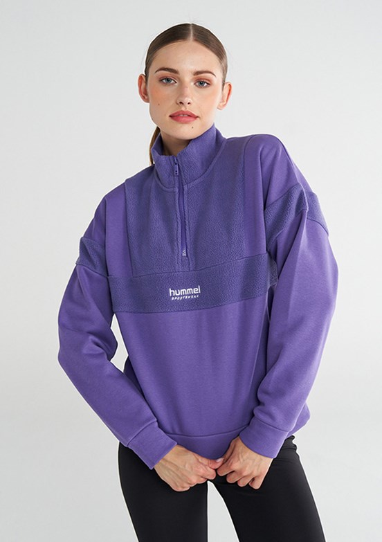 HUMMEL Mor Kadın Adur Zip Neck Fermuarlı Sweatshirt