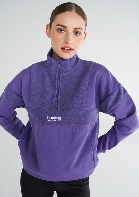 HUMMEL Mor Kadın Adur Zip Neck Fermuarlı Sweatshirt