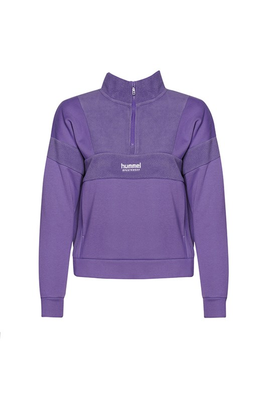 HUMMEL Mor Kadın Adur Zip Neck Fermuarlı Sweatshirt