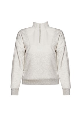 HUMMEL Gri Kadın Adur Zip Neck Fermuarlı Sweatshirt