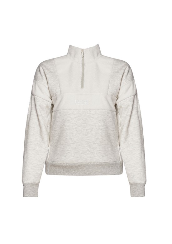 HUMMEL Gri Kadın Adur Zip Neck Fermuarlı Sweatshirt