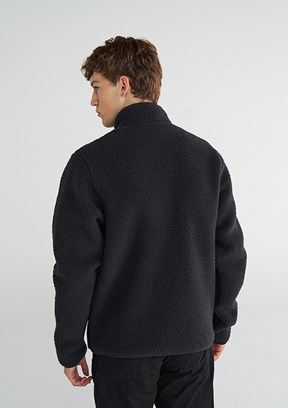 HUMMEL Siyah Erkek Arthur Sherpa Zip Fermuarlı Sweatshirt