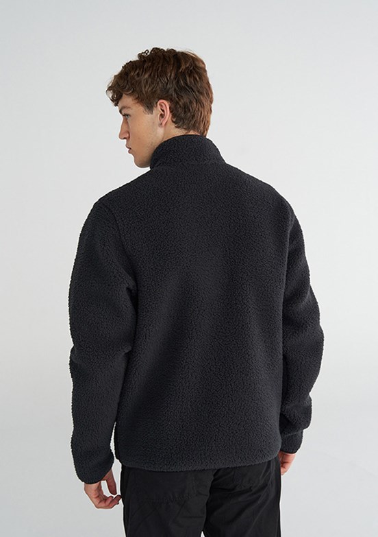 HUMMEL Siyah Erkek Arthur Sherpa Zip Fermuarlı Sweatshirt