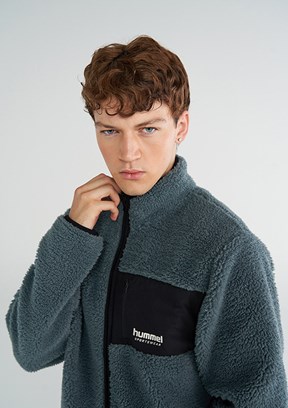 HUMMEL Gri Erkek Arthur Sherpa Zip Fermuarlı Sweatshirt