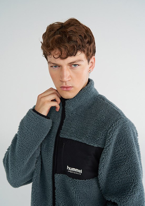 HUMMEL Gri Erkek Arthur Sherpa Zip Fermuarlı Sweatshirt