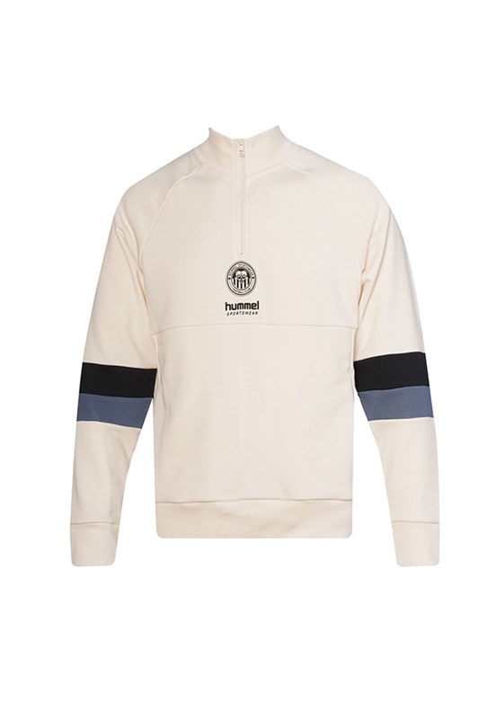 HUMMEL Hunter Ekru Yarım Fermuarlı Sweatshirt