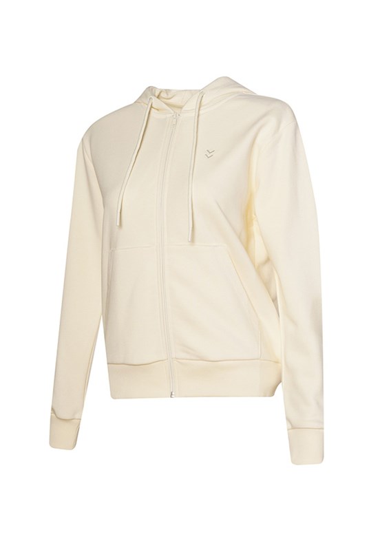 HUMMEL Beyaz Kadın Fermuarlı Kapüşonlu Sweatshirt