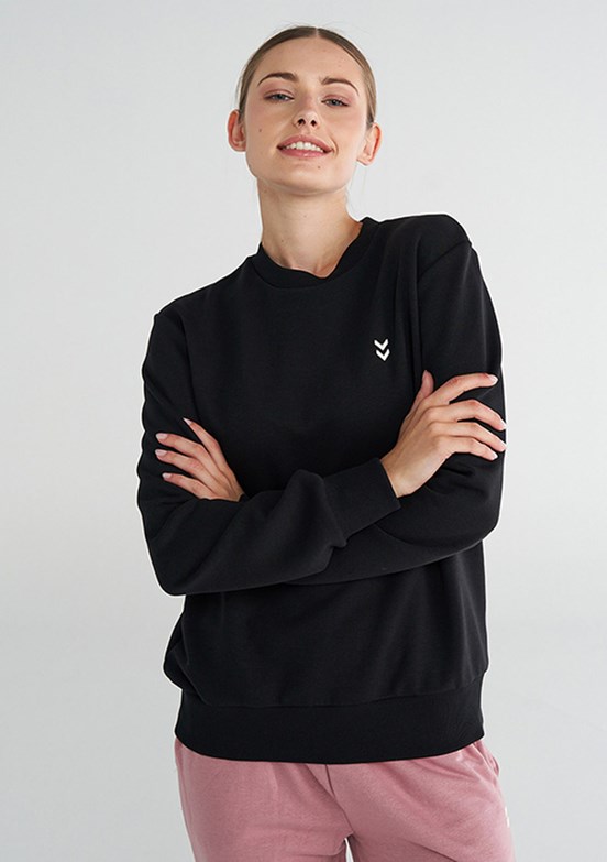 HUMMEL Siyah Kadın Bisiklet Yaka Sweatshirt