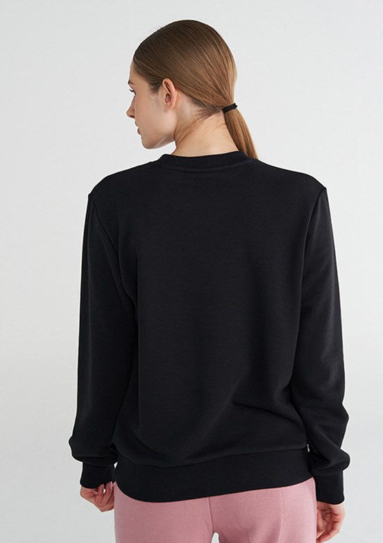 HUMMEL Siyah Kadın Bisiklet Yaka Sweatshirt