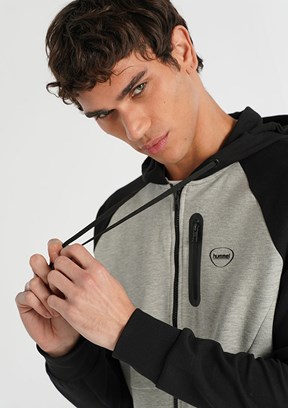 HUMMEL Nova Gri Erkek Fermuarlı Hoodie