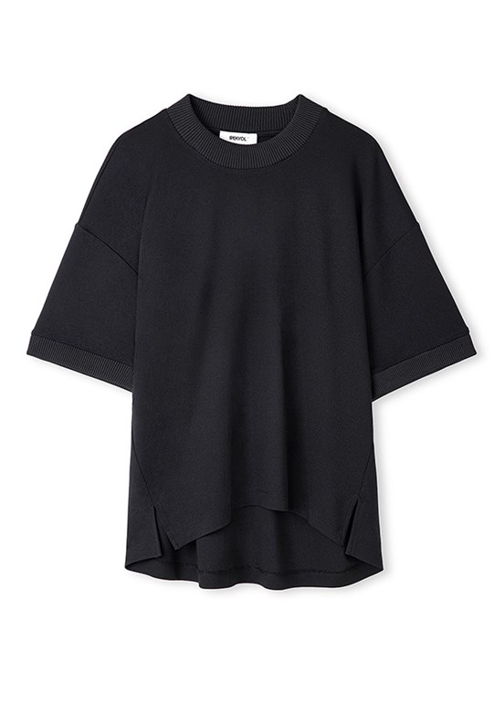 İPEKYOL Siyah Kadın Rahat Kesim T-shirt