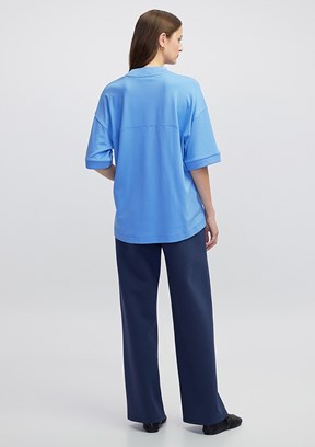 İPEKYOL Mavi Kadın Rahat Kesim T-shirt