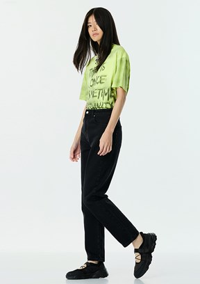 TWİST Siyah Kadın Mom Fit Jean Pantolon