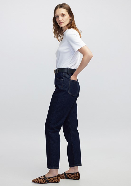 İPEKYOL Koyu İndigo Kadın Mom Fit Jean Pantolon