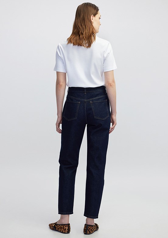 İPEKYOL Koyu İndigo Kadın Mom Fit Jean Pantolon