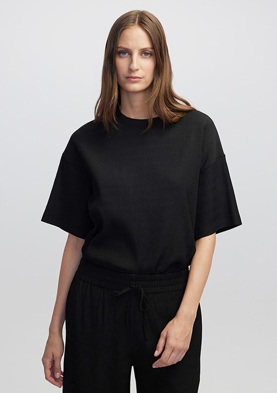 İPEKYOL Siyah Kadın Dokulu Bluz