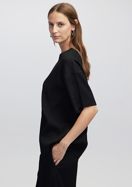 İPEKYOL Siyah Kadın Dokulu Bluz