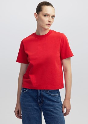 İPEKYOL Kırmızı Kadın Basic Dar Kesim T-shirt