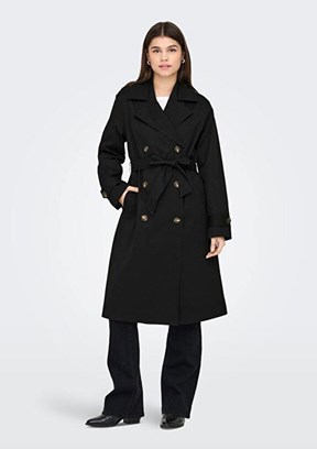 ONLY Siyah Kadın Trençkot