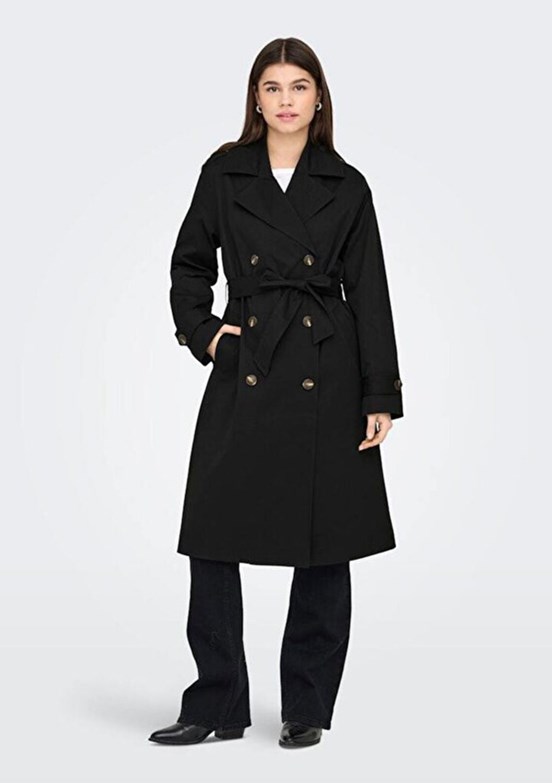 ONLY Siyah Kadın Trençkot