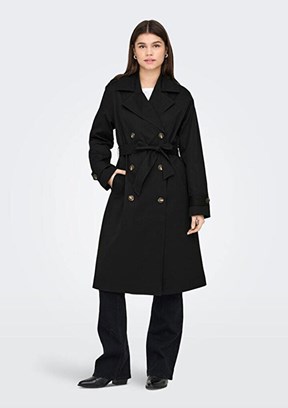 ONLY Siyah Kadın Trençkot