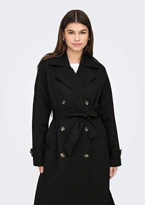 ONLY Siyah Kadın Trençkot