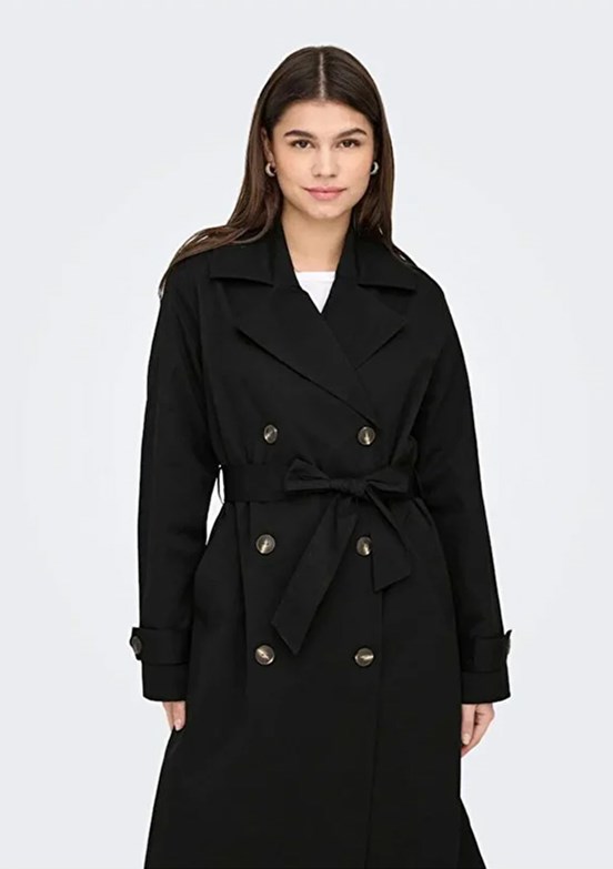 ONLY Siyah Kadın Trençkot