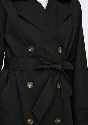 ONLY Siyah Kadın Trençkot