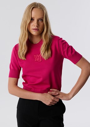 TWİST Pembe Kadın Slogan Patchli Triko